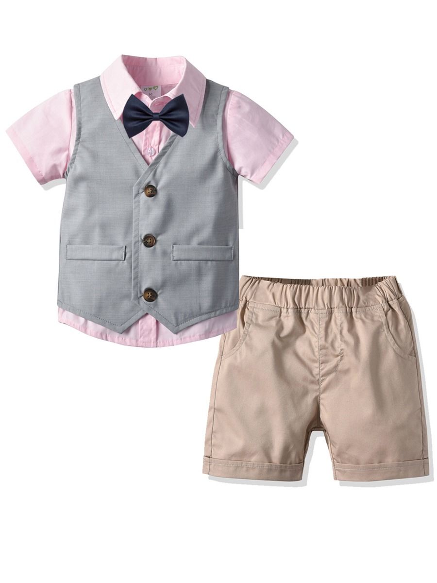 Baby Little Boys Pink Suit