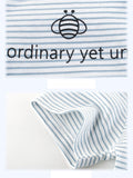 I am ordinary yet unique Letters Print Stripe T-shirt for Kids 