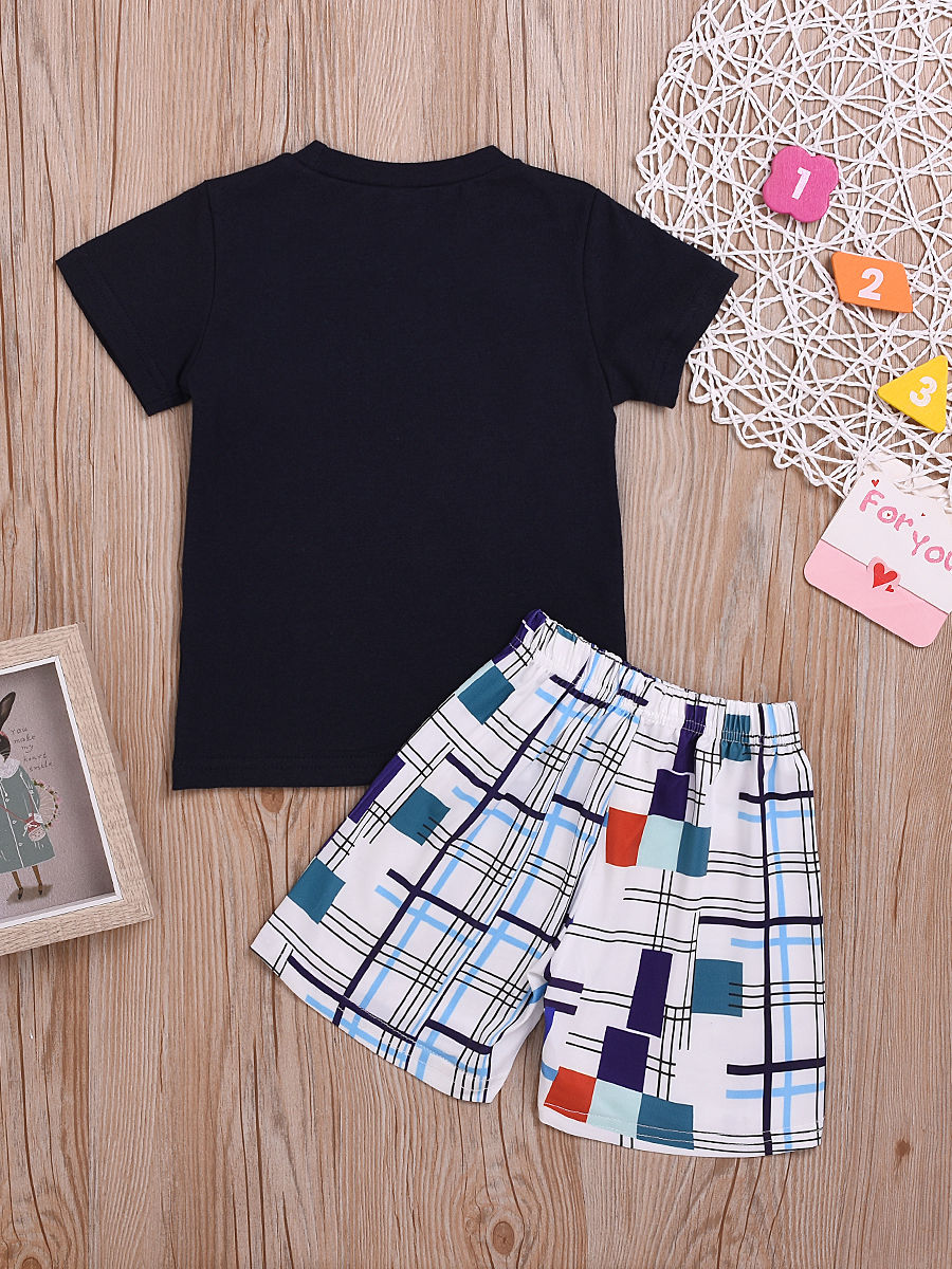 Baby Little Boys Black T-Shirt Set