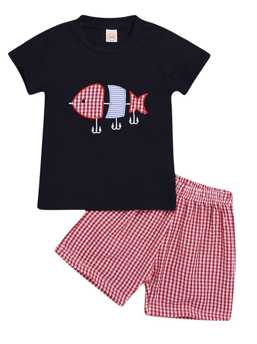 Baby Little Boys Black T-Shirt Set