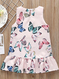 Baby Toddler Girl Butterfly Sleeveless Cute Shift Dress