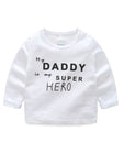 Baby  MY DADDY IS MY SUPER HERO White Pullover Trousers Set