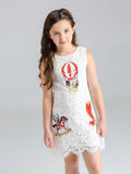 Toddler Girl White Lace Sleeveless Dress