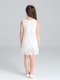 Toddler Girl White Lace Sleeveless Dress