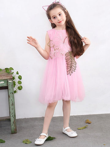 Toddler Girl Sleeveless Mesh Dress