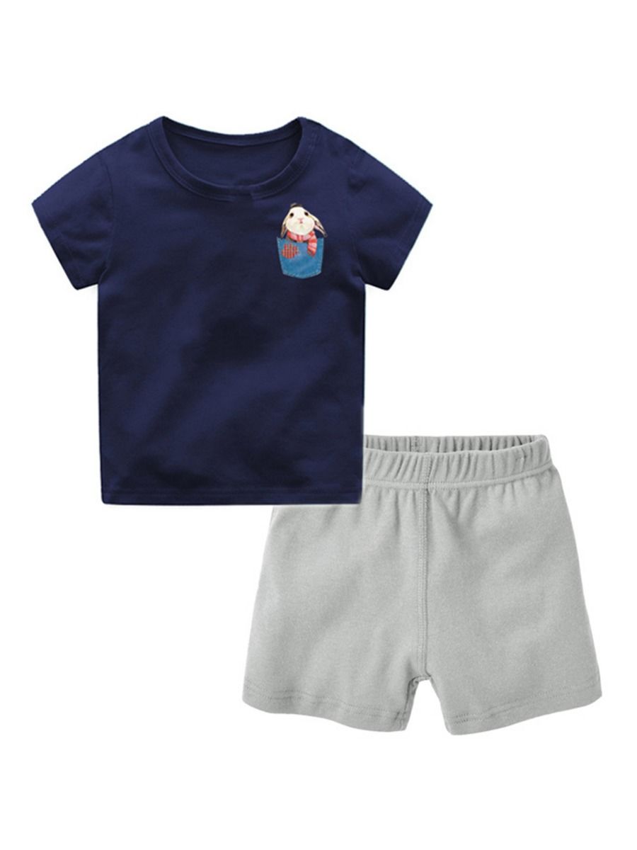 Baby Toddler Kids Cartoon Animal T-shirt Matching Shorts