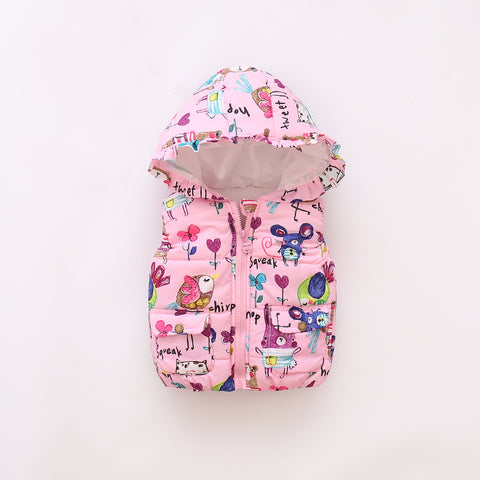 Infant Toddlers Half Sleeve Winter Puffed  Windproof Jacket