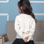 Little Girls 100% Cotton White Pullover Sweater