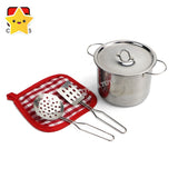 Pretend Play Steel Kitchen Set Girls Toys - Cooking Pot, Pan	