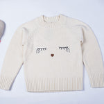 Little Girls 100% Cotton White Pullover Sweater