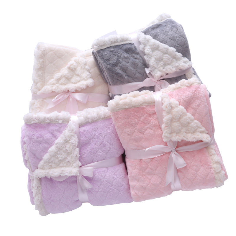 Soft Solid Coral Fleece Throw/Blanket for Toddlers