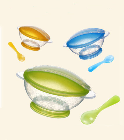 BPA Free Baby Feeding Bowl With Spoon Set  (2 Pack), Color May Vary
