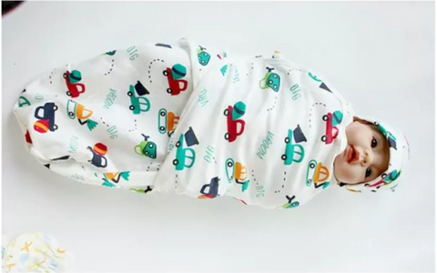 Swaddle Wrap Blanket for Infants with Adjustable Wings- Pack of 3 , Design May Vary
