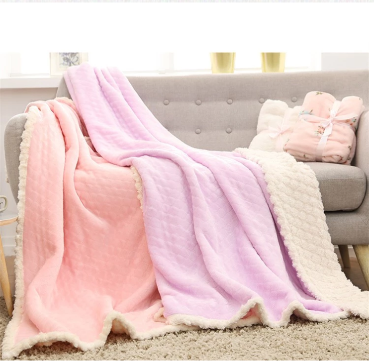 Comfortable Warm Soft Solid Coral Fleece Throw/Blanket for Toddlers