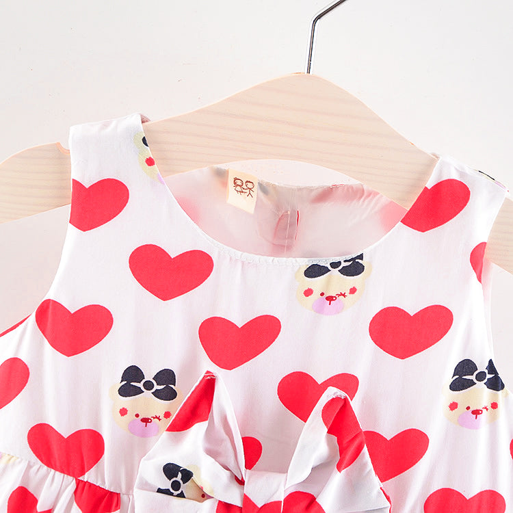Infant & Toddler Girls Holiday Summer Cute Love Bow Dress