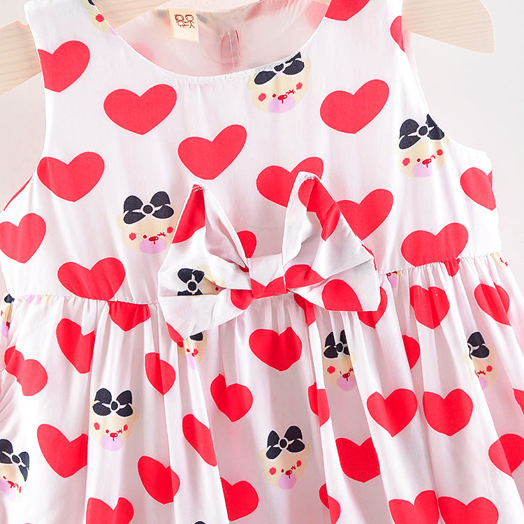 Infant & Toddler Girls Holiday Summer Cute Love Bow Dress