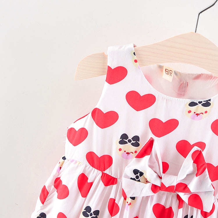 Infant & Toddler Girls Holiday Summer Cute Love Bow Dress
