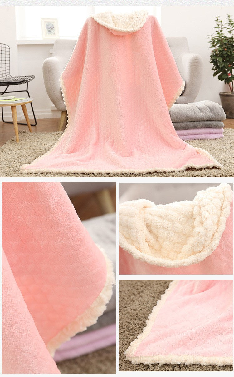 Comfortable Warm Soft Solid Coral Fleece Throw/Blanket for Toddlers