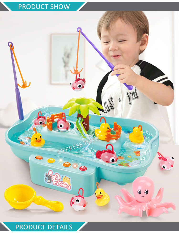 Develop Social Skills With Electric Musical Splash Fishing Water Fun Toy for 2+ Years