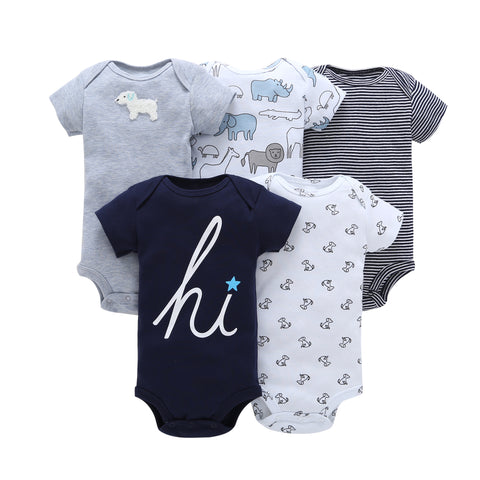 FirstYawn Eco-Friendly 5-pack baby bodysuits - Soft Hues