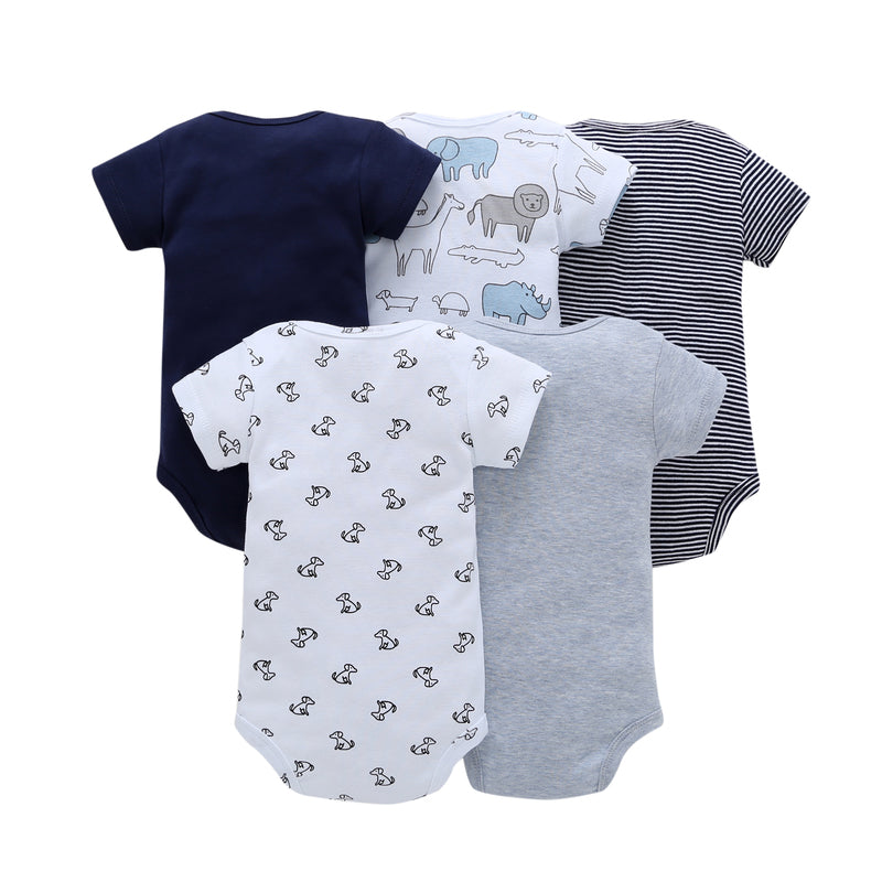 FirstYawn Eco-Friendly 5-pack baby bodysuits - Soft Hues