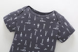 FirstYawn Eco-Friendly 5-pack baby bodysuits - Blue Gray Pattern