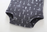 FirstYawn Eco-Friendly 5-pack baby bodysuits - Blue Gray Pattern