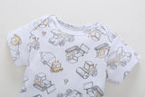 FirstYawn Eco-Friendly 5-pack baby bodysuits - Blue Gray Pattern