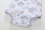 FirstYawn Eco-Friendly 5-pack baby bodysuits - Blue Gray Pattern