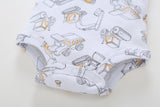 FirstYawn Eco-Friendly 5-pack baby bodysuits - Blue Gray Pattern