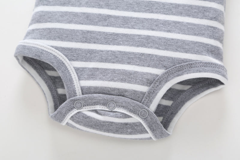 FirstYawn Eco-Friendly 5-pack baby bodysuits - Blue Gray Pattern