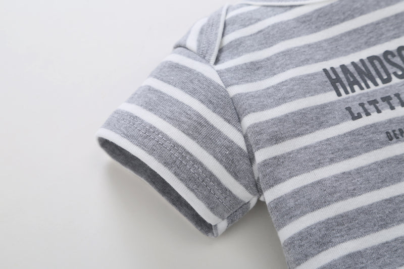 FirstYawn Eco-Friendly 5-pack baby bodysuits - Blue Gray Pattern