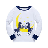 100% Cotton Kids White Blue Pajama Set