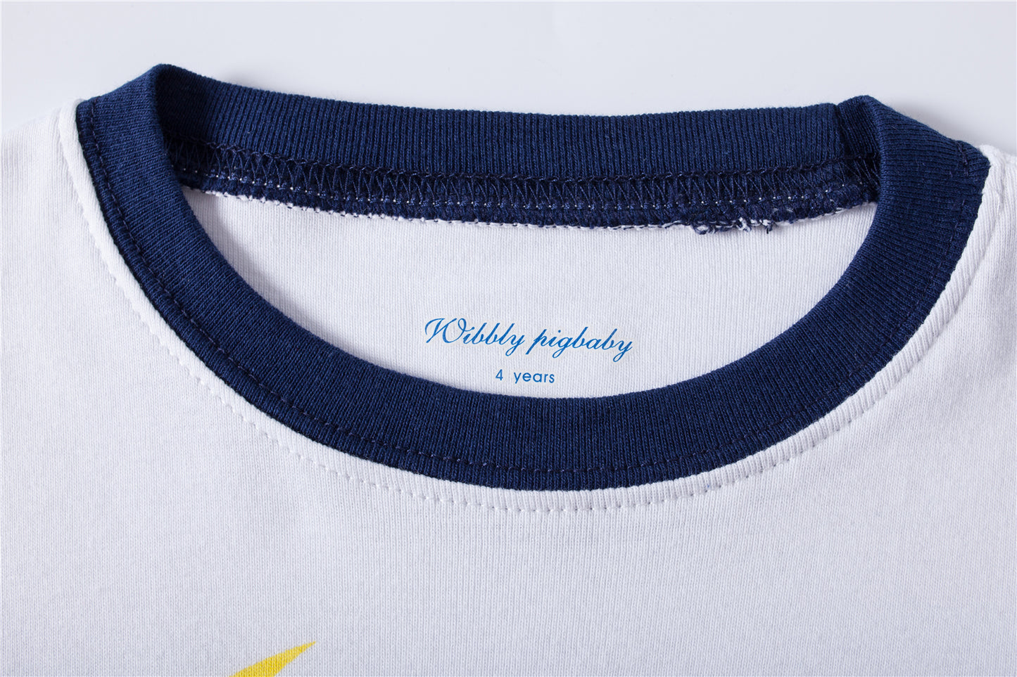 100% Cotton Kids White Blue Pajama Set