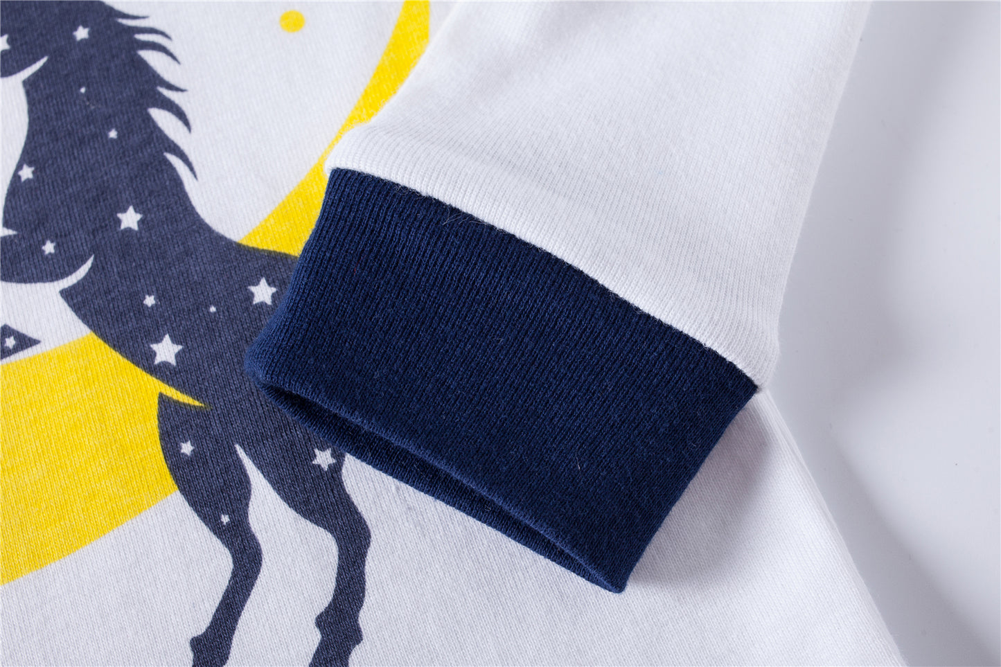 100% Cotton Kids White Blue Pajama Set