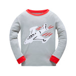 100% Cotton Kids Pajama Set 2 Pack- Red & Gray
