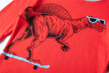 100% Cotton Kids Dinosaur Red Pajama Set