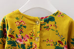 Infant & Toddler Girls Cute Yellow Floral Knee Length Dress