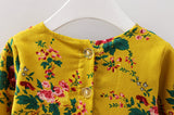 Infant & Toddler Girls Cute Yellow Floral Knee Length Dress