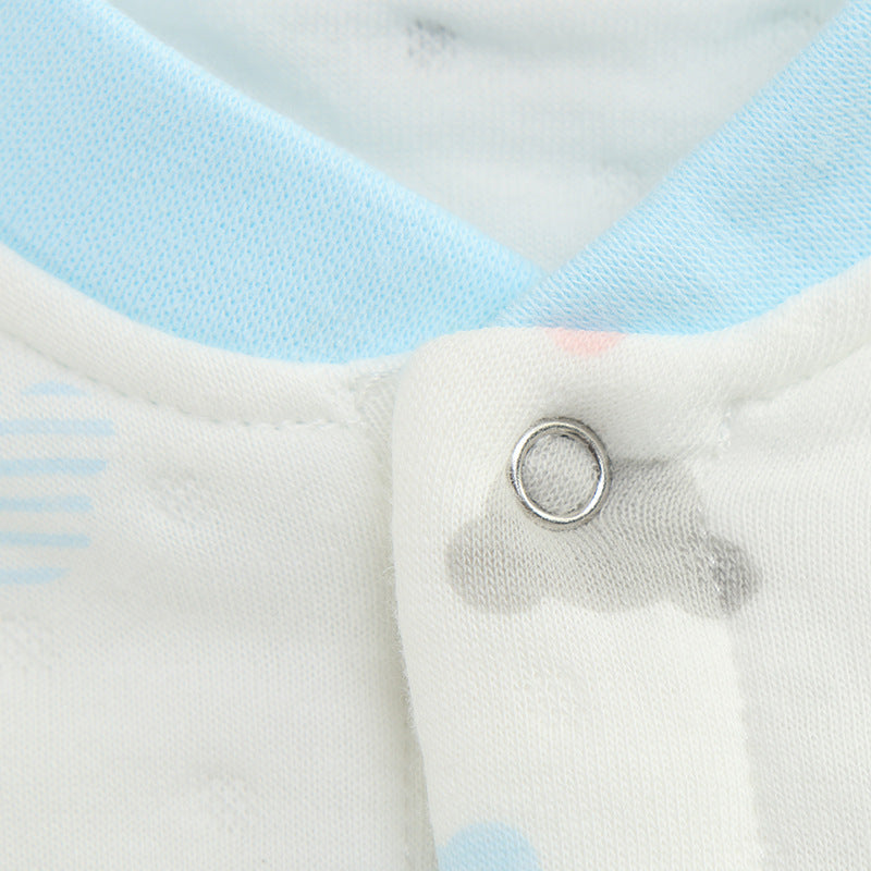 FirstYawn Organic Cotton Baby Long Sleeve Bodysuit Footed
