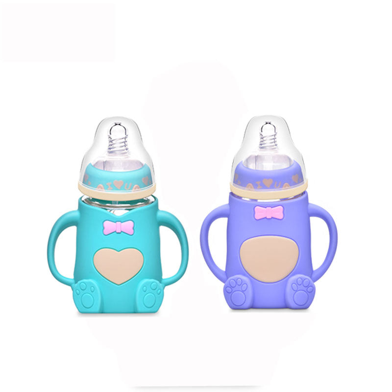 Non-toxic, Anti-Bacterial Baby Feeding Glass Milk Bottle- 2Pack