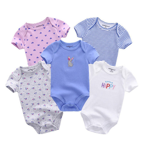 FirstYawn Eco-Friendly 5-pack baby bodysuits - Soft Pattern