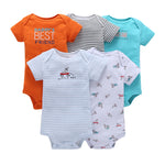 FirstYawn Eco-Friendly 5-pack baby bodysuits - Colorful Pattern