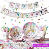 Eco-friendly Unicorn Party Supplies Tableware Set Serves 16,114 Piece for Birthday Party