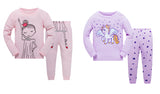 100% Cottons Kids Pajama Set 2 Pack - Pink & Purple