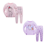 100% Cottons Kids Pajama Set 2 Pack - Pink & Purple